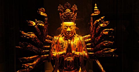 A golden buddha statue